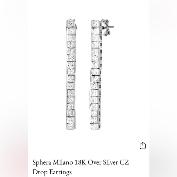 SPHERA MILANO 18K Over Silver CZ Drop Earrings